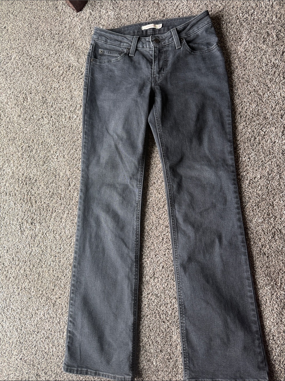 Levi's Women's Superlow Boot Dark Gray Straight-Leg Jeans